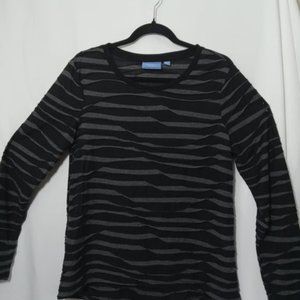 Simply Vera Wang, Long sleeve top, black and gray, Large